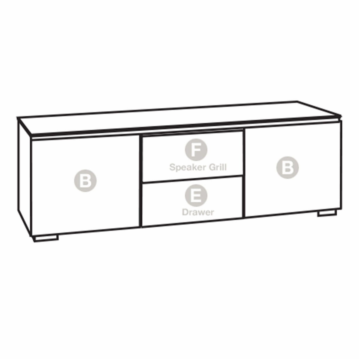 Salamander Designs Chameleon Collection Denver 236 Triple Speaker Integrated Cabinet (Deep Textured Natural Oak with Black Glass Top)