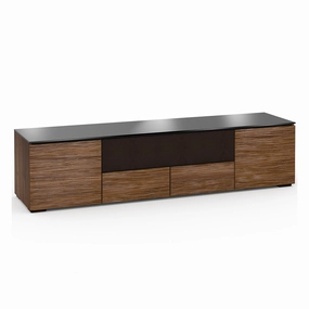 Salamander Designs Chameleon Collection Denver 245 Quad Speaker Integrated Cabinet (Deep Textured Medium Walnut with Black Glass Top)