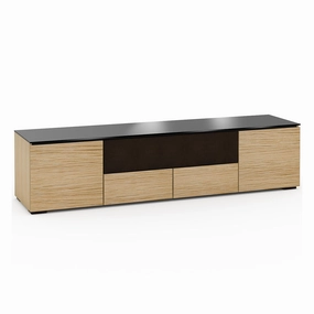 Salamander Designs Chameleon Collection Denver 245 Quad Speaker Integrated Cabinet (Deep Textured Natural Oak with Black Glass Top)