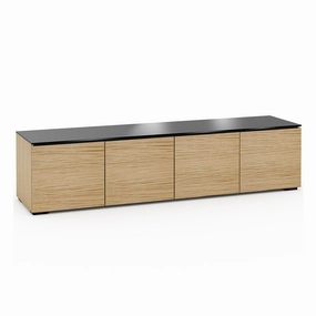 Salamander Designs Chameleon Collection Denver 247 Quad AV Cabinet (Deep Textured Natural Oak with Black Glass Top)