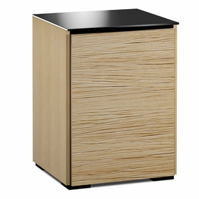 Salamander Designs Chameleon Collection Denver 317 Single AV Cabinet (Deep Textured Natural Oak with Black Glass Top)