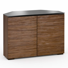 Salamander Designs Chameleon Collection Denver 323 Twin Corner AV Cabinet (Deep Textured Medium Walnut with Black Glass Top) hi-fi vibration control,hi-fi grounded cable,hi-fi stereo input selector