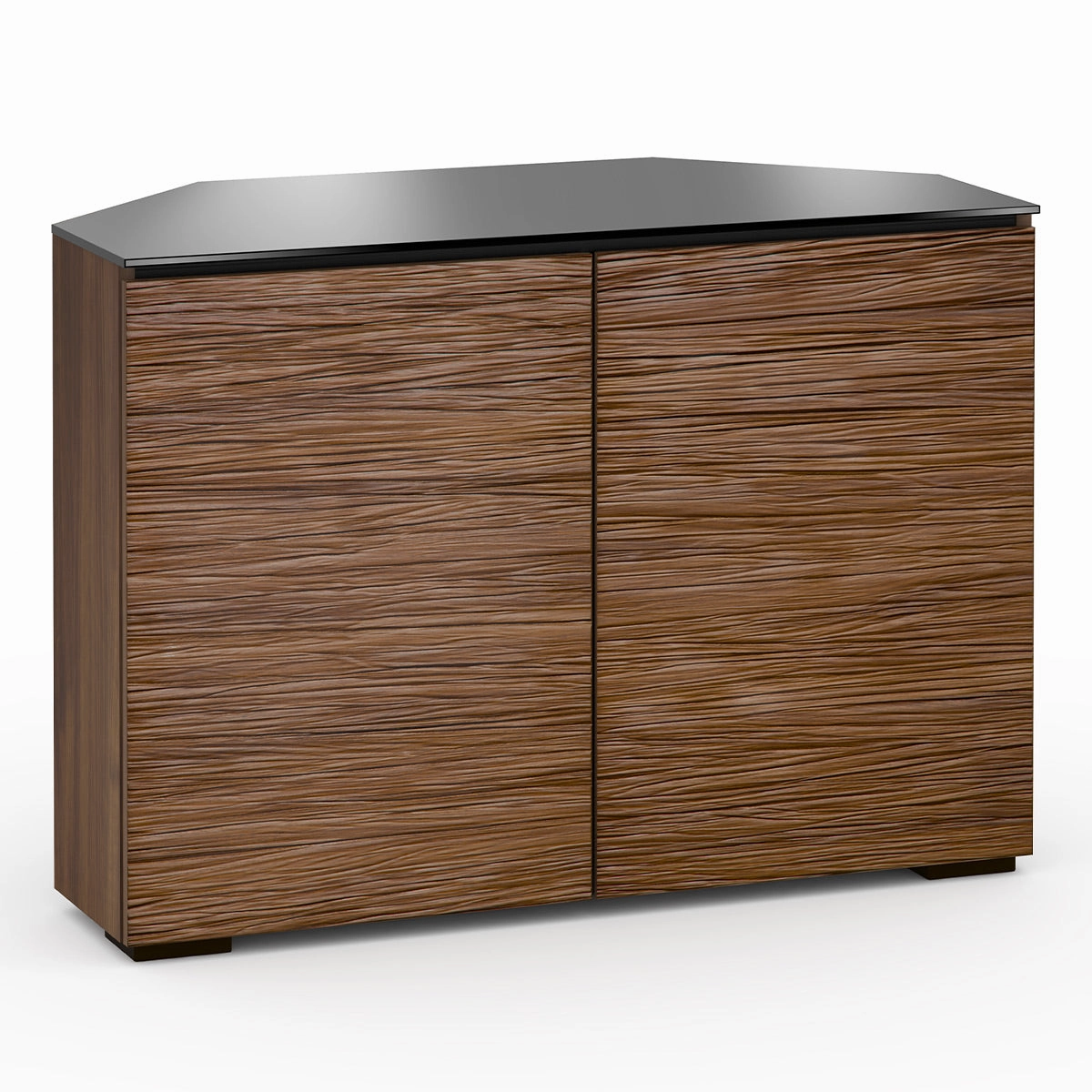 Salamander Designs Chameleon Collection Denver 323 Twin Corner AV Cabinet (Deep Textured Medium Walnut with Black Glass Top) hi-fi vibration control,hi-fi grounded cable,hi-fi stereo input selector