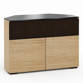 Salamander Designs Chameleon Collection Denver 329 Twin Speaker Integrated Corner Cabinet (Deep Textured Natural Oak with Black Glass Top) hi-fi vibration control,hi-fi grounded cable,hi-fi stereo input selector
