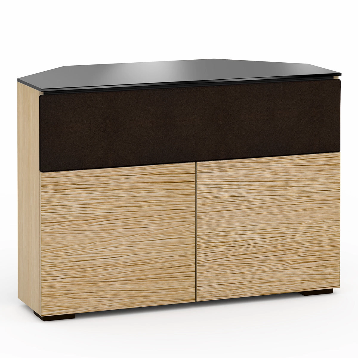 Salamander Designs Chameleon Collection Denver 329 Twin Speaker Integrated Corner Cabinet (Deep Textured Natural Oak with Black Glass Top) hi-fi digital to analog converter,hi-fi lossless streamer,hi-fi Roon-ready device