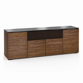 Salamander Designs Chameleon Collection Denver 345 Quad Speaker Integrated Cabinet (Deep Textured Medium Walnut with Black Glass Top)