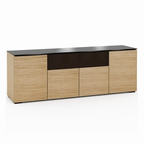 Salamander Designs Chameleon Collection Denver 345 Quad Speaker Integrated Cabinet (Deep Textured Natural Oak with Black Glass Top) hi-fi vibration control,hi-fi grounded cable,hi-fi stereo input selector