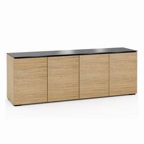 Salamander Designs Chameleon Collection Denver 347 Quad AV Cabinet (Deep Textured Natural Oak with Black Glass Top)