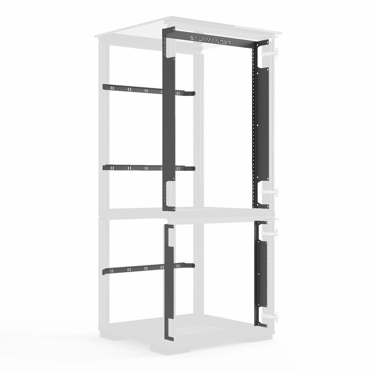 Salamander Designs Chameleon Collection Denver 517 RM Single Pro Audio Rack (Deep Textured Medium Walnut with Black Glass Top)