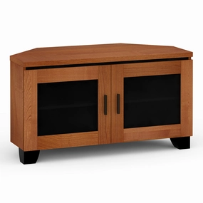 Salamander Designs Chameleon Collection Elba 221 Twin Corner AV Cabinet (Wide Framed American Cherry Doors with Smoked Glass Inserts)