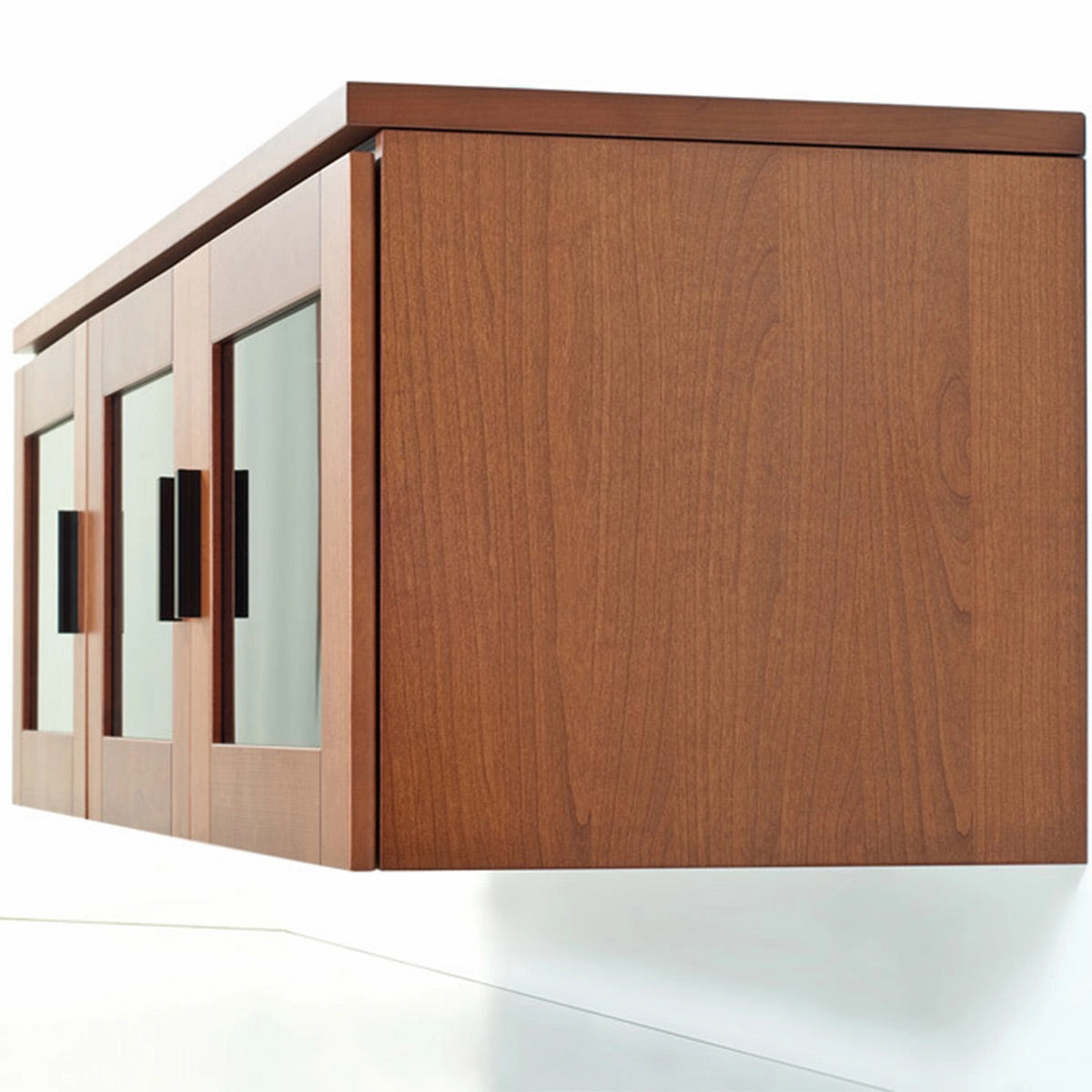 Salamander Designs Chameleon Collection Elba 237 Triple AV Cabinet (Wide Framed American Cherry Doors with Smoked Glass Inserts)