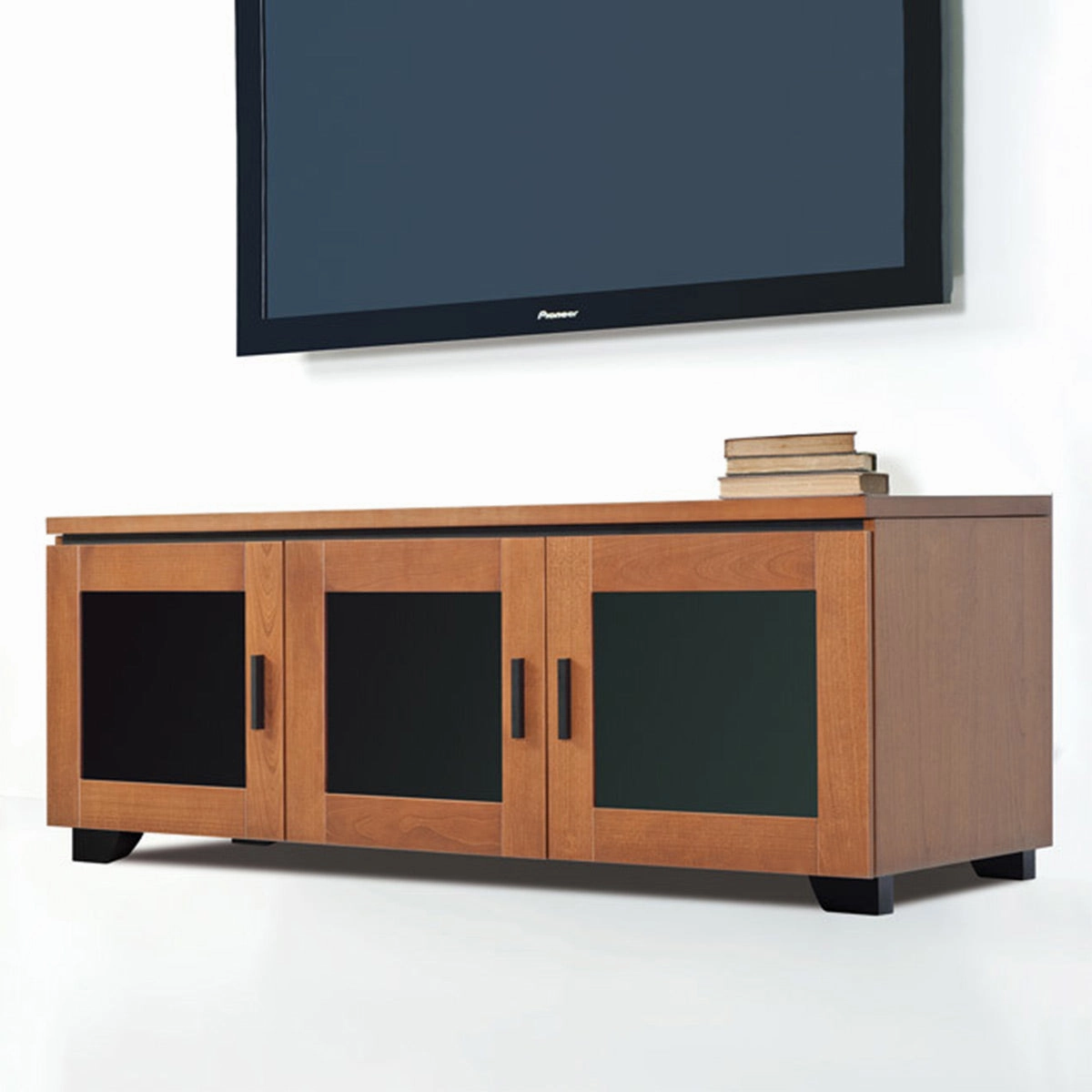 Salamander Designs Chameleon Collection Elba 237 Triple AV Cabinet (Wide Framed American Cherry Doors with Smoked Glass Inserts)