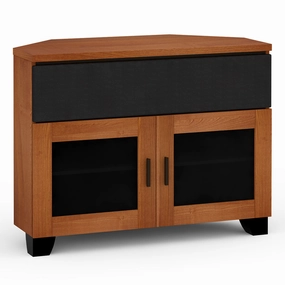 Salamander Designs Chameleon Collection Elba 329 Twin Speaker Integrated Corner Cabinet (Wide Framed American Cherry Doors with Smoked Glass Inserts) hi-fi digital to analog converter,hi-fi lossless streamer,hi-fi Roon-ready device