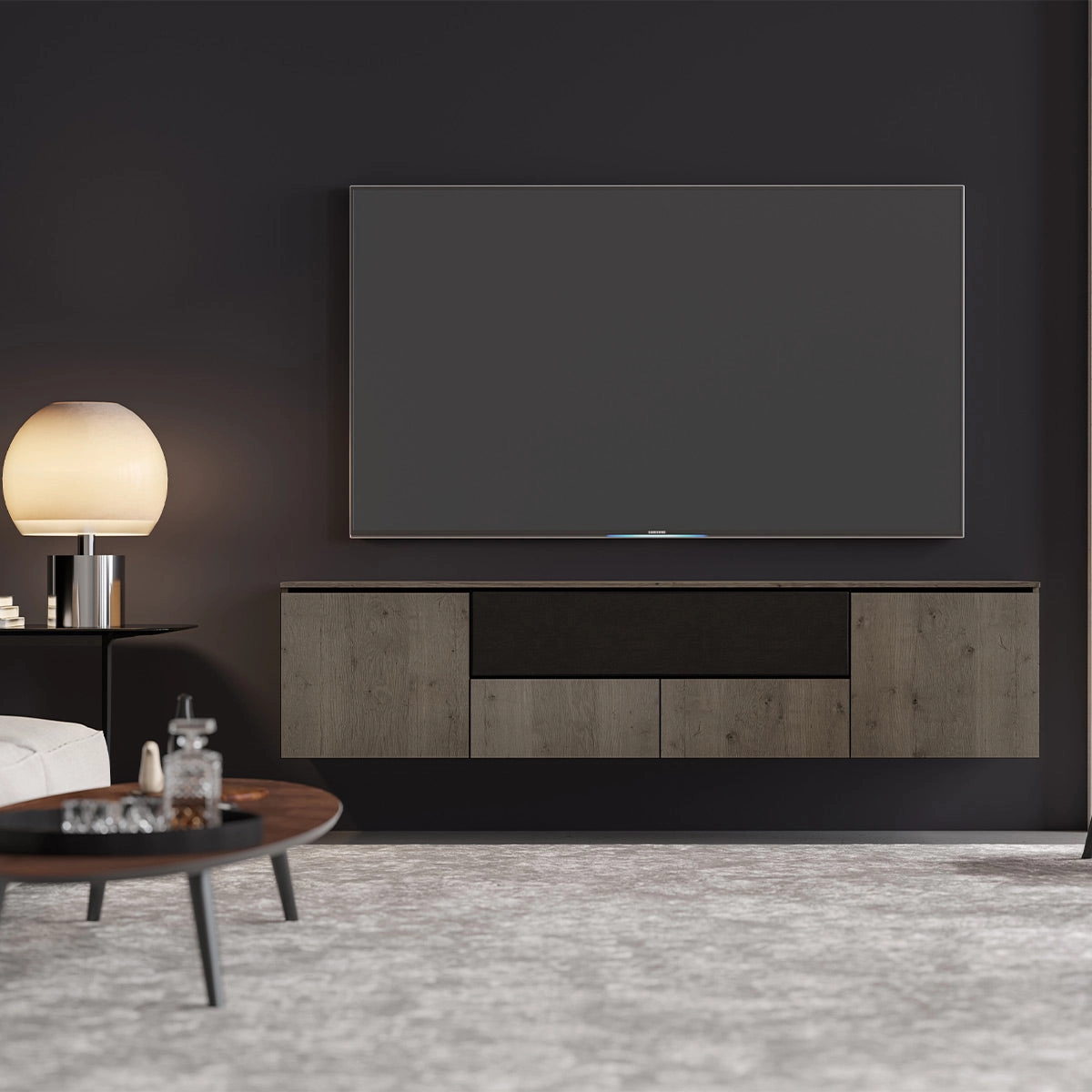 Salamander Designs Chameleon Collection Lancaster 245 Quad Speaker Integrated Cabinet (Rough-Sawn Barnboard Oak)