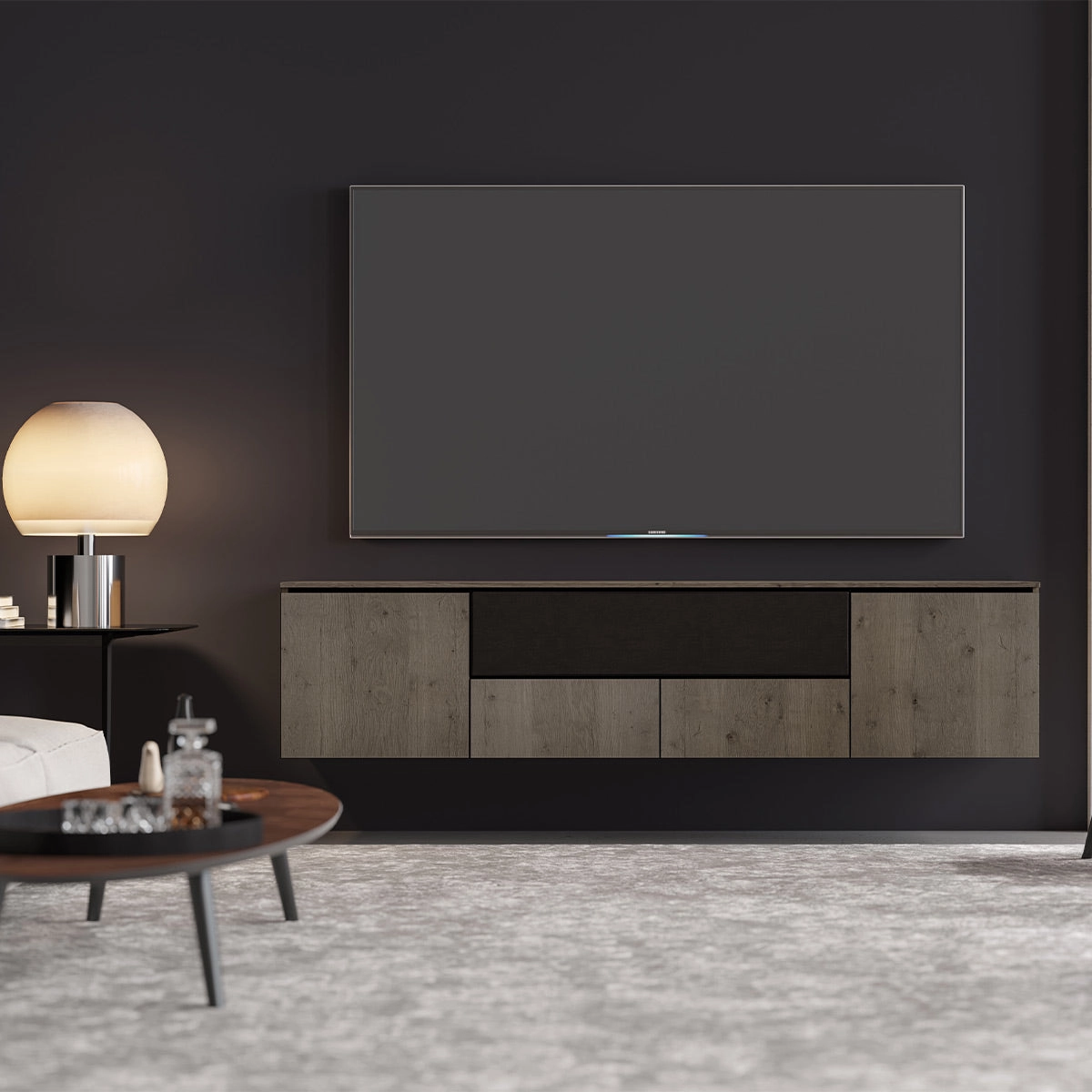 Salamander Designs Chameleon Collection Lancaster 245 Quad Speaker Integrated Cabinet (Rough-Sawn Barnboard Oak)