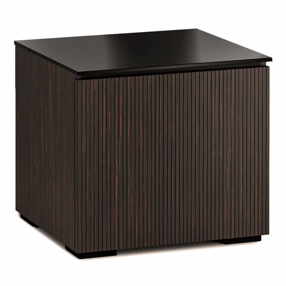 Salamander Designs Chameleon Collection Manhattan 217 Single AV Cabinet (Maro Ebony Doors and Black Glass Top)