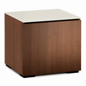 Salamander Designs Chameleon Collection Manhattan 217 Subwoofer Enclosure (Medium Walnut Doors and Matte Taupe Glass Top)