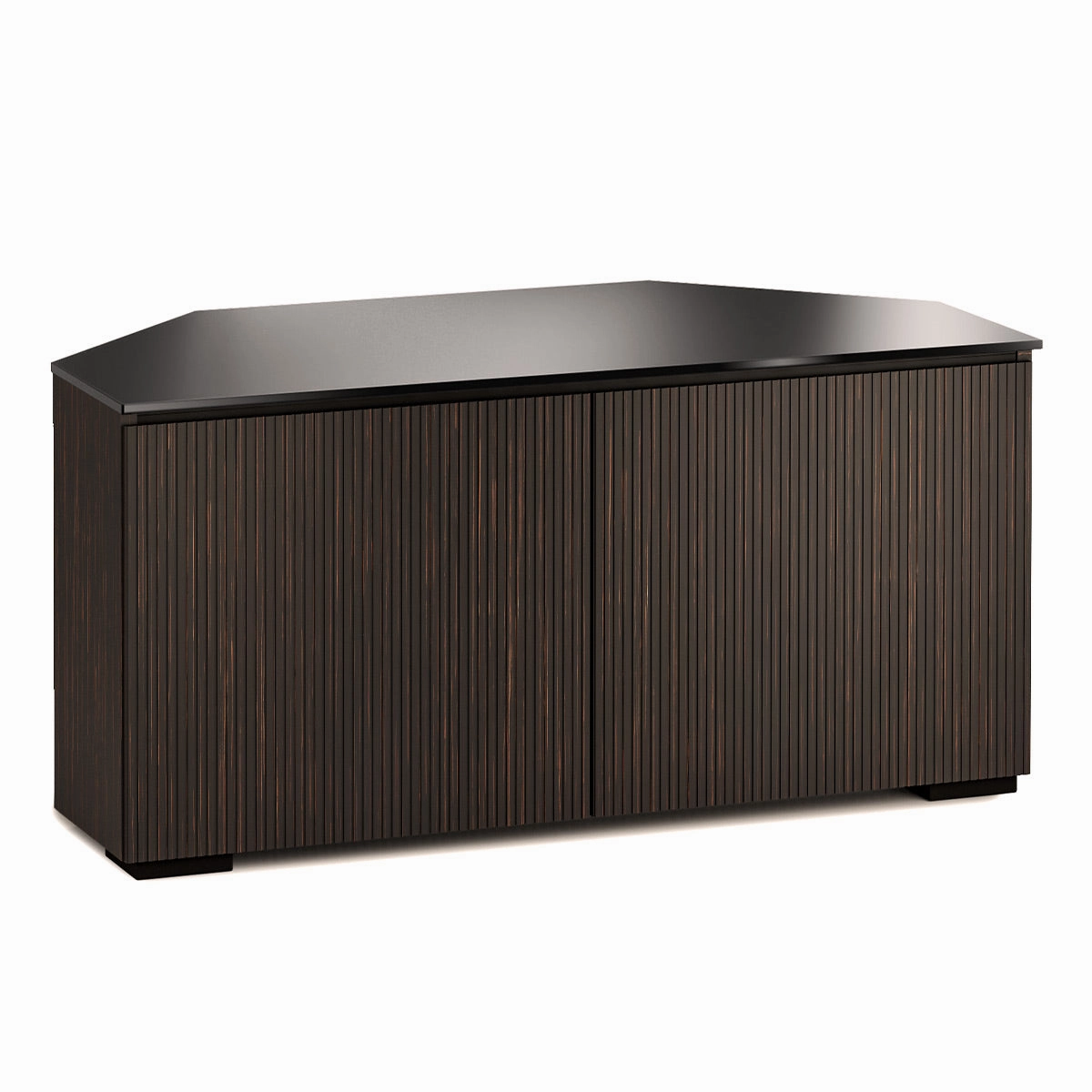 Salamander Designs Chameleon Collection Manhattan 221 Corner AV Cabinet (Maro Ebony Doors and Sides, Black Glass Top)