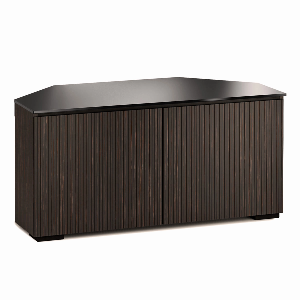Salamander Designs Chameleon Collection Manhattan 221 Corner AV Cabinet (Maro Ebony Doors and Sides, Black Glass Top) hi-fi vibration control,hi-fi grounded cable,hi-fi stereo input selector