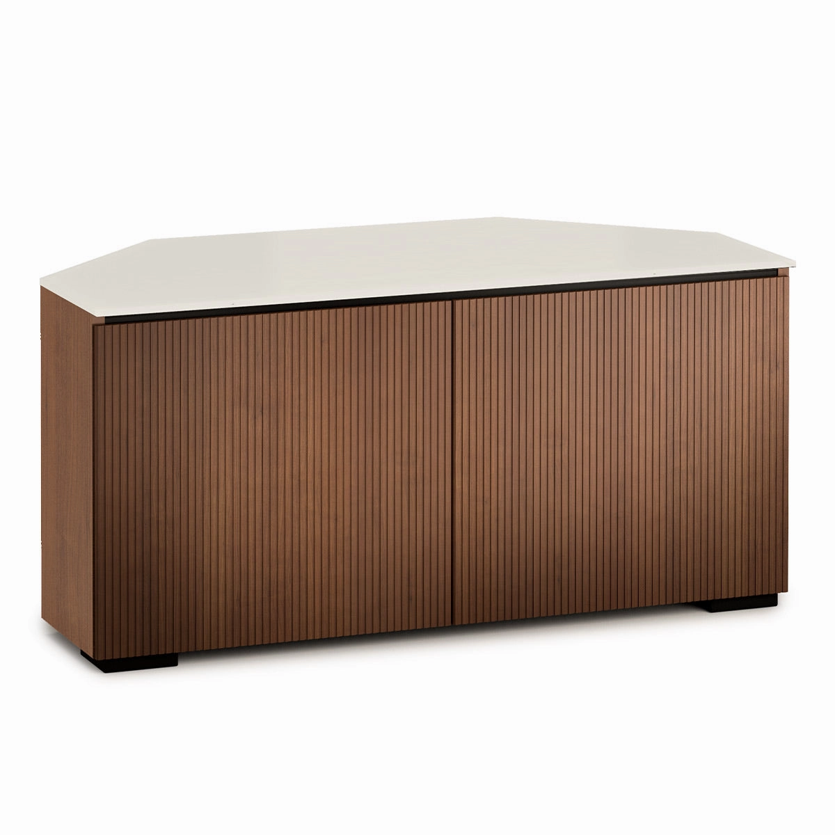 Salamander Designs Chameleon Collection Manhattan 221 Corner AV Cabinet (Medium Walnut Doors and Sides, Matte Taupe Glass Top) hi-fi vibration control,hi-fi grounded cable,hi-fi stereo input selector