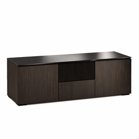 Salamander Designs Chameleon Collection Manhattan 236 Triple Speaker Integrated AV Cabinet (Maro Ebony Doors and Sides, Black Glass Top)