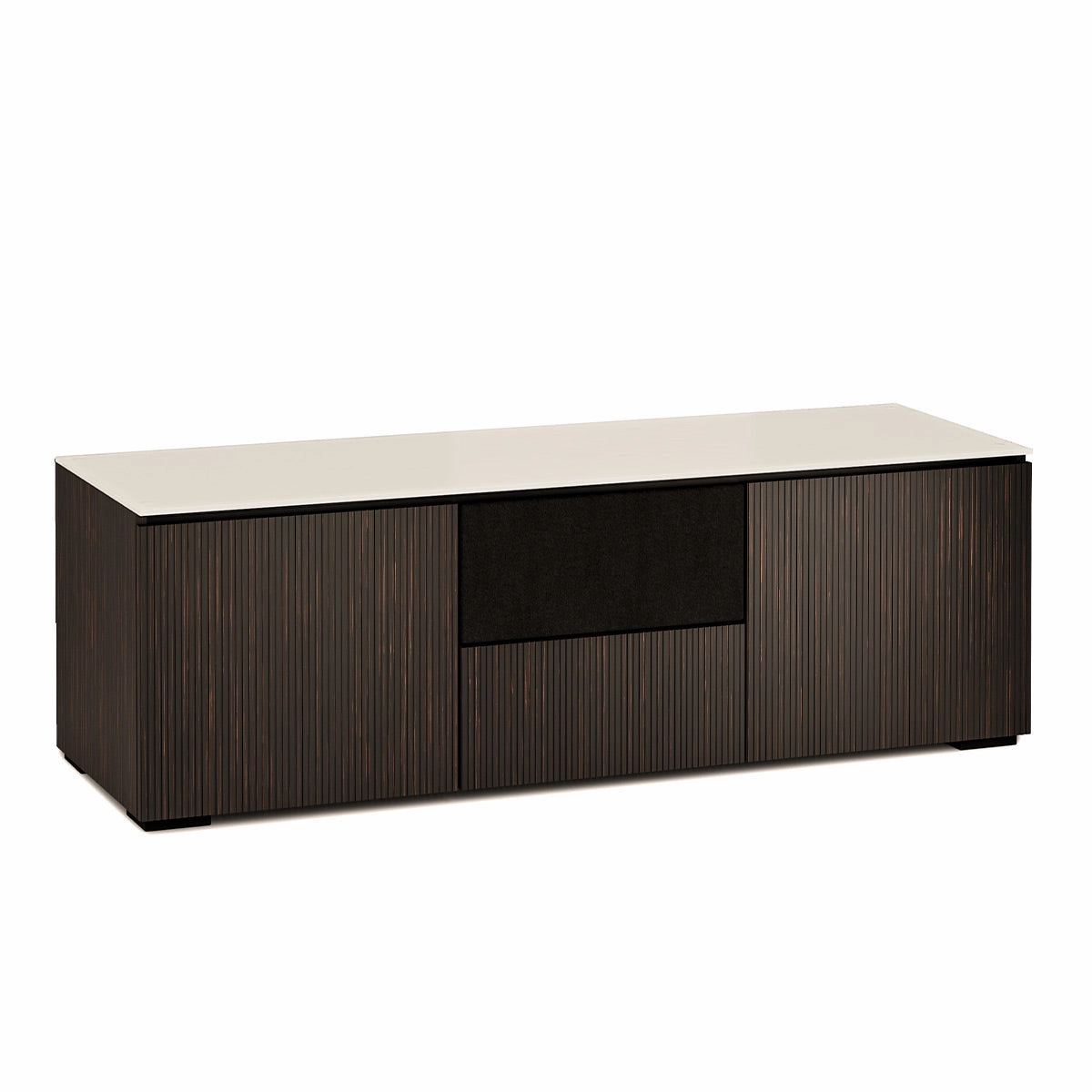 Salamander Designs Chameleon Collection Manhattan 236 Triple Speaker Integrated AV Cabinet (Maro Ebony Doors and Sides, Matte Taupe Glass Top) hi-fi vibration control,hi-fi grounded cable,hi-fi stereo input selector
