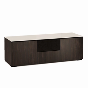 Salamander Designs Chameleon Collection Manhattan 236 Triple Speaker Integrated AV Cabinet (Maro Ebony Doors and Sides, Matte Taupe Glass Top) hi-fi vibration control,hi-fi grounded cable,hi-fi stereo input selector