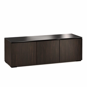 Salamander Designs Chameleon Collection Manhattan 237 Triple AV Cabinet (Maro Ebony Doors and Sides, Black Glass Top)