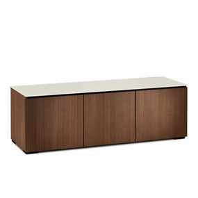Salamander Designs Chameleon Collection Manhattan 237 Triple AV Cabinet (Medium Walnut Doors and Sides, Matte Taupe Glass Top) hi-fi vibration control,hi-fi grounded cable,hi-fi stereo input selector