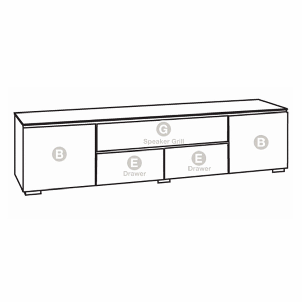 Salamander Designs Chameleon Collection Manhattan 245 Quad Speaker Integrated AV Cabinet (Medium Walnut Doors and Sides, Black Glass Top)