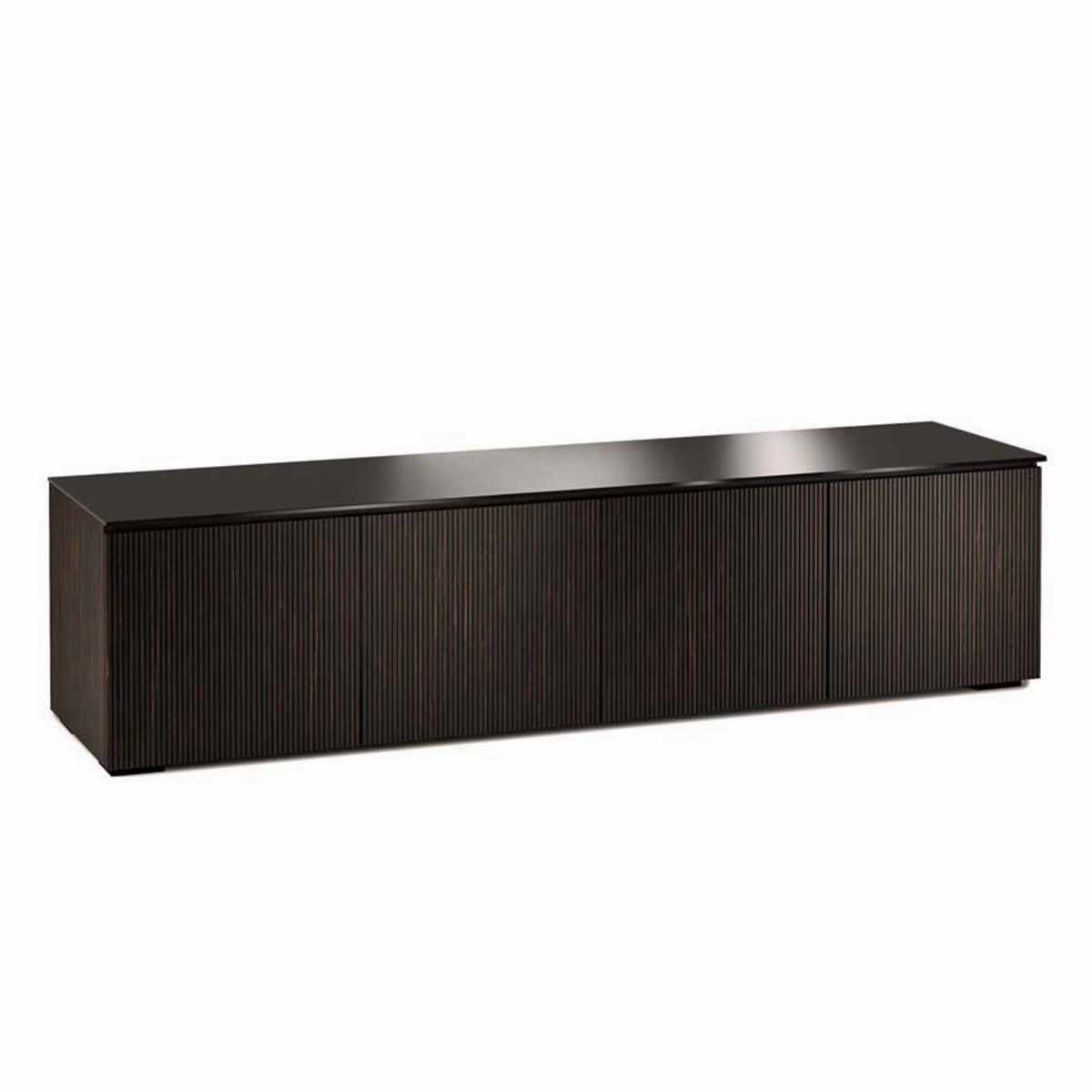 Salamander Designs Chameleon Collection Manhattan 247 Quad AV Cabinet (Maro Ebony Doors and Sides, Black Glass Top)