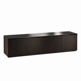 Salamander Designs Chameleon Collection Manhattan 247 Quad AV Cabinet (Maro Ebony Doors and Sides, Black Glass Top)