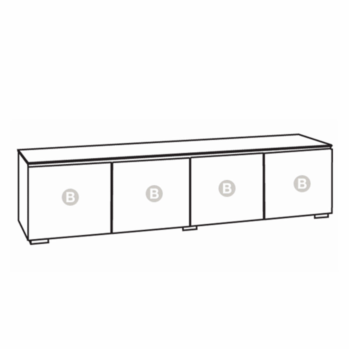 Salamander Designs Chameleon Collection Manhattan 247 Quad AV Cabinet (Maro Ebony Doors and Sides, Matte Taupe Glass Top)