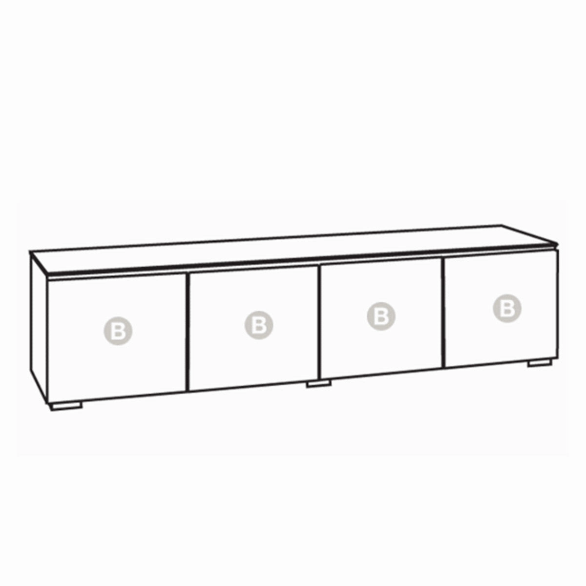Salamander Designs Chameleon Collection Manhattan 247 Quad AV Cabinet (Medium Walnut Doors and Sides, Black Glass Top)