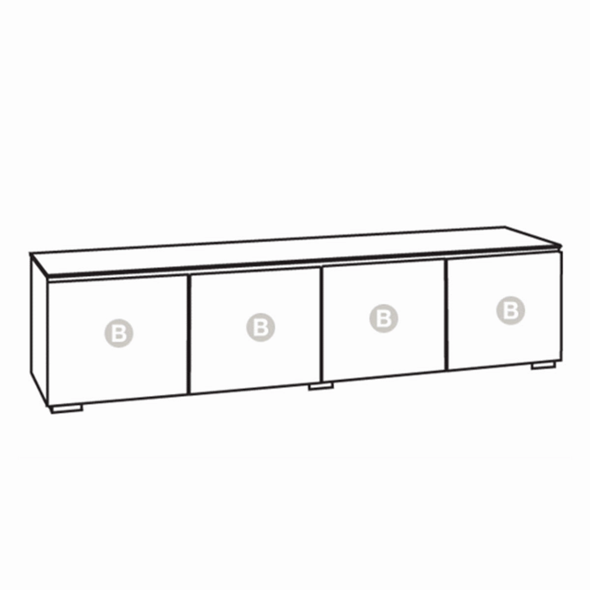 Salamander Designs Chameleon Collection Manhattan 247 Quad AV Cabinet (Medium Walnut Doors and Sides, Matte Taupe Glass Top)