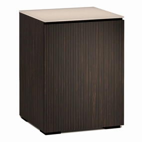 Salamander Designs Chameleon Collection Manhattan 317 AV Cabinet (Maro Ebony Doors and Sides, Matte Taupe Glass Top