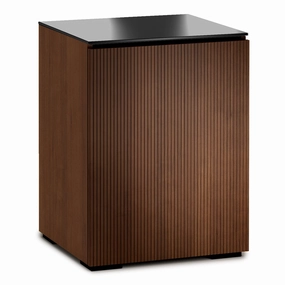 Salamander Designs Chameleon Collection Manhattan 317 AV Cabinet (Medium Walnut Doors and Sides, Black Glass Top