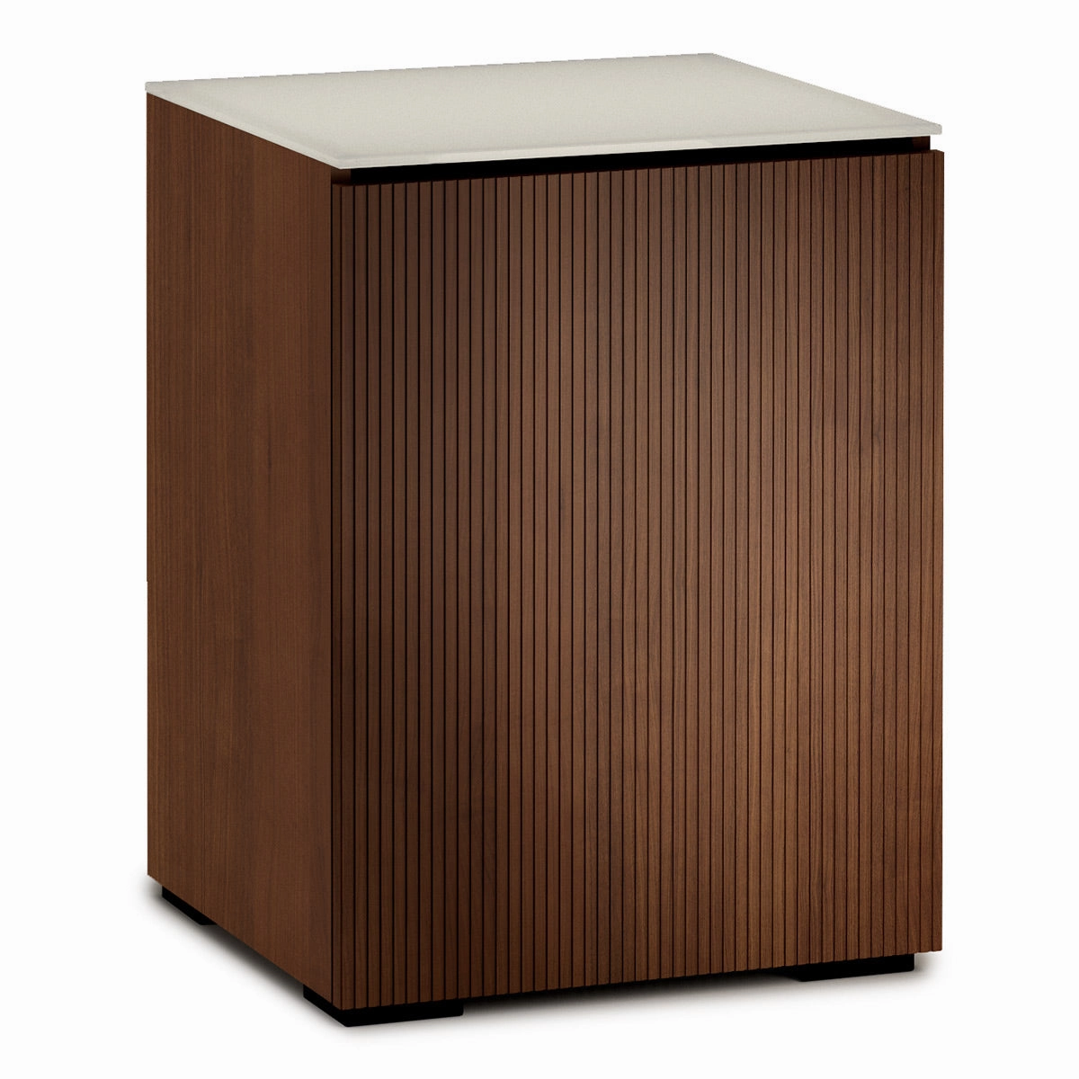 Salamander Designs Chameleon Collection Manhattan 317 AV Cabinet (Medium Walnut Doors and Sides, Matte Taupe Glass Top)