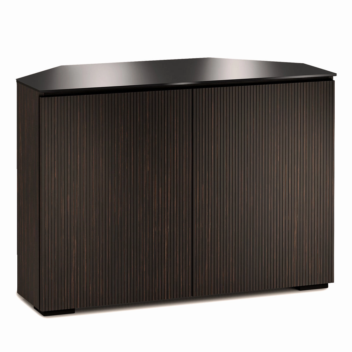 Salamander Designs Chameleon Collection Manhattan 323 Corner AV Cabinet (Maro Ebony Doors and Sides, Black Glass Top) hi-fi vibration control,hi-fi grounded cable,hi-fi stereo input selector