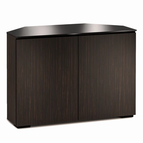 Salamander Designs Chameleon Collection Manhattan 323 Corner AV Cabinet (Maro Ebony Doors and Sides, Black Glass Top)