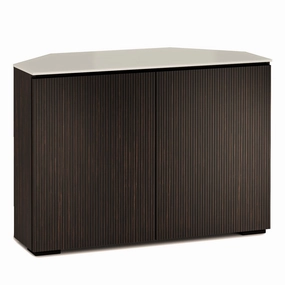 Salamander Designs Chameleon Collection Manhattan 323 Corner- Maro Ebony Doors and Sides, Matte Taupe Glass Top)