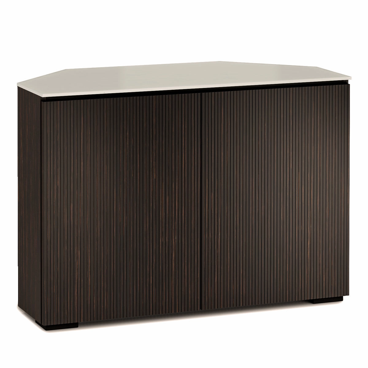 Salamander Designs Chameleon Collection Manhattan 323 Corner- Maro Ebony Doors and Sides, Matte Taupe Glass Top)
