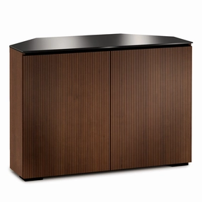 Salamander Designs Chameleon Collection Manhattan 323 Corner- Medium Walnut Doors and Sides, Black Glass Top) hi-fi vibration control,hi-fi grounded cable,hi-fi stereo input selector
