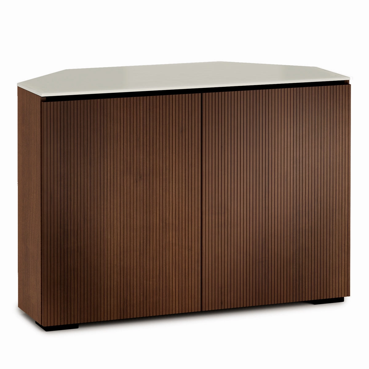 Salamander Designs Chameleon Collection Manhattan 323 Corner- Medium Walnut Doors and Sides, Matte Taupe Glass Top) hi-fi vibration control,hi-fi grounded cable,hi-fi stereo input selector