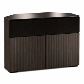 Salamander Designs Chameleon Collection Manhattan 329 Corner Speaker Integrated Twin AV Cabinet (Maro Ebony Doors and Sides, Black Glass Top)