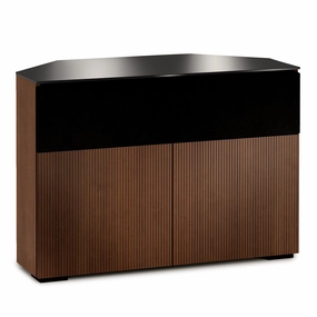 Salamander Designs Chameleon Collection Manhattan 329 Corner Speaker Integrated Twin AV Cabinet (Medium Walnut Doors and Sides, Black Glass Top) hi-fi vibration control,hi-fi grounded cable,hi-fi stereo input selector
