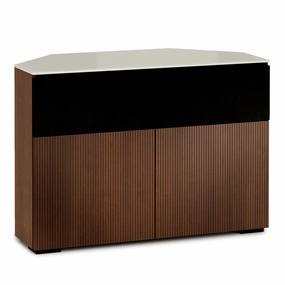 Salamander Designs Chameleon Collection Manhattan 329 Corner Speaker Integrated Twin AV Cabinet (Medium Walnut Doors and Sides, Matte Taupe Glass Top) hi-fi vibration control,hi-fi grounded cable,hi-fi stereo input selector