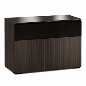 Salamander Designs Chameleon Collection Manhattan 329 Speaker Integrated Twin AV Cabinet (Maro Ebony Doors and Sides, Black Glass Top)