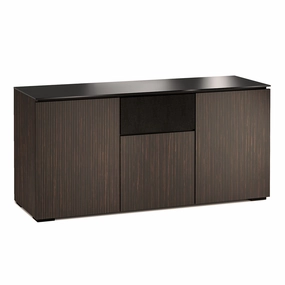 Salamander Designs Chameleon Collection Manhattan 336 Triple Speaker Integrated AV Cabinet (Maro Ebony Doors and Sides, Black Glass Top)