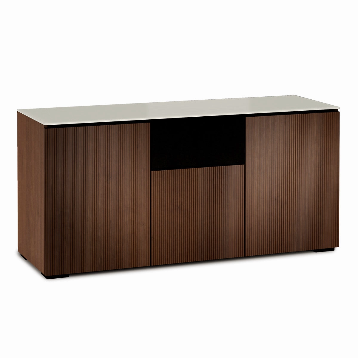 Salamander Designs Chameleon Collection Manhattan 336 Triple Speaker Integrated AV Cabinet (Medium Walnut Doors and Sides, Matte Taupe Glass Top) hi-fi vibration control,hi-fi grounded cable,hi-fi stereo input selector